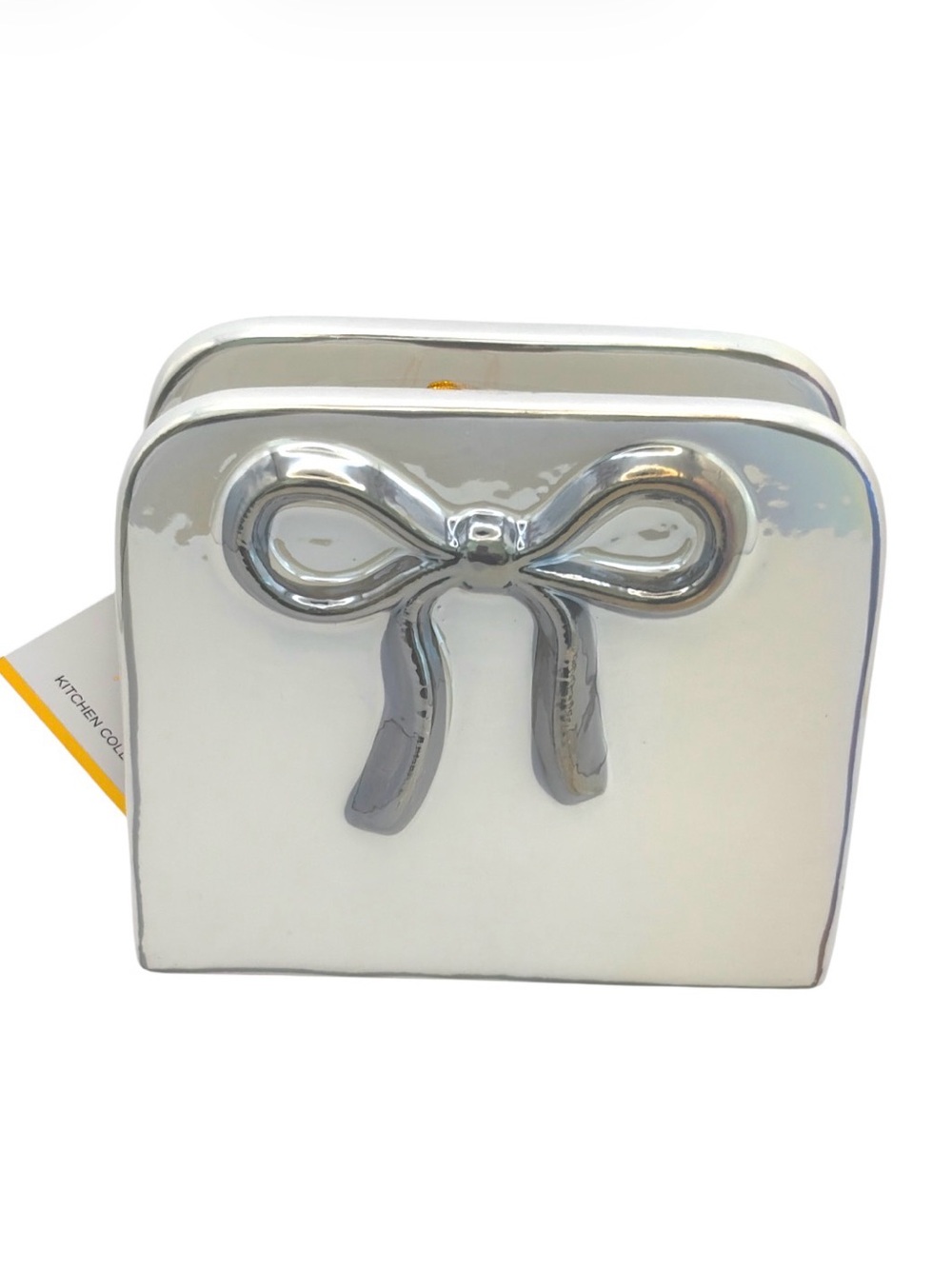Shiny Grey Bow Napkin Holder Cottagecore Kitchen Decor By Papyrus